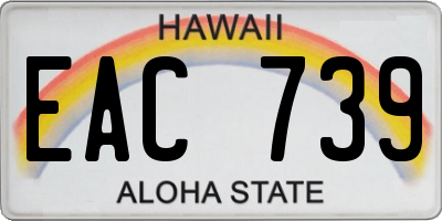 HI license plate EAC739
