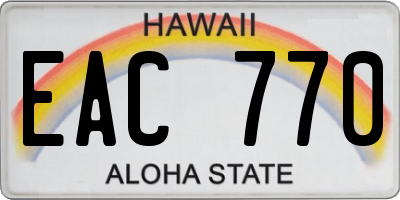 HI license plate EAC770