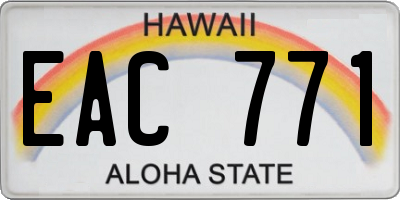 HI license plate EAC771