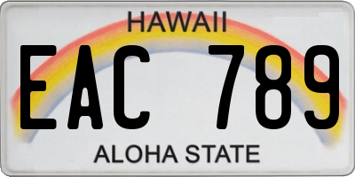HI license plate EAC789