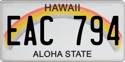 HI license plate EAC794