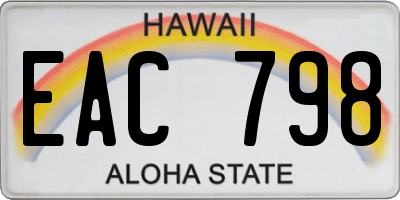 HI license plate EAC798
