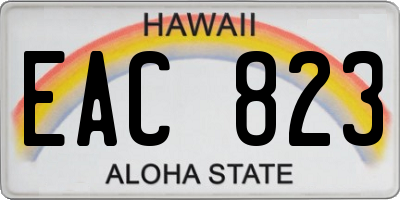 HI license plate EAC823