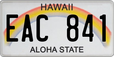 HI license plate EAC841