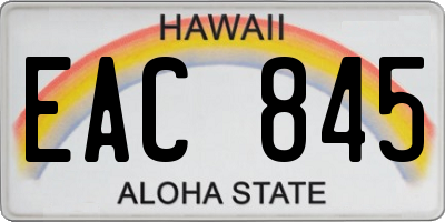 HI license plate EAC845