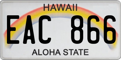 HI license plate EAC866