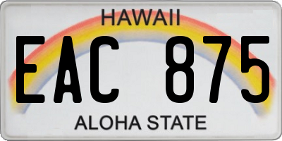 HI license plate EAC875