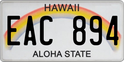 HI license plate EAC894