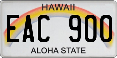HI license plate EAC900