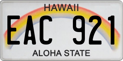HI license plate EAC921