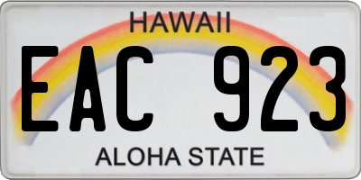 HI license plate EAC923
