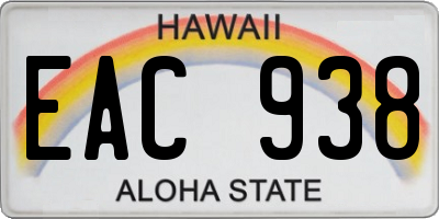 HI license plate EAC938