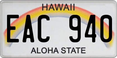 HI license plate EAC940