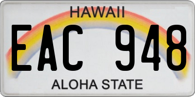 HI license plate EAC948