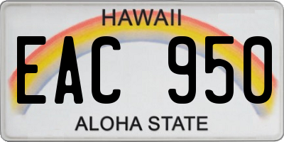 HI license plate EAC950