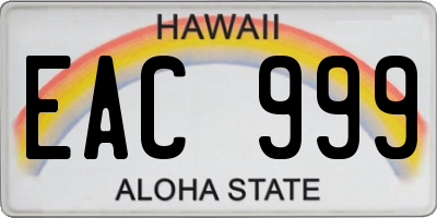 HI license plate EAC999