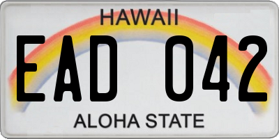 HI license plate EAD042
