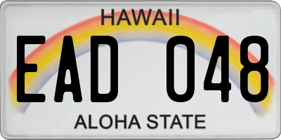 HI license plate EAD048