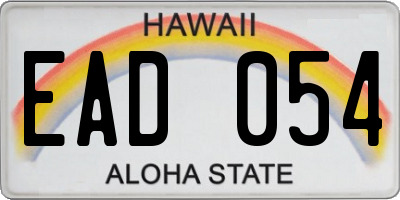 HI license plate EAD054