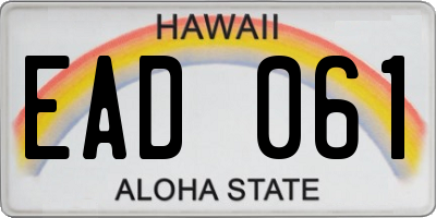 HI license plate EAD061