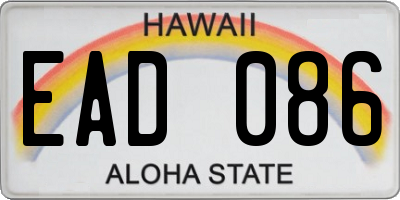 HI license plate EAD086