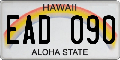 HI license plate EAD090