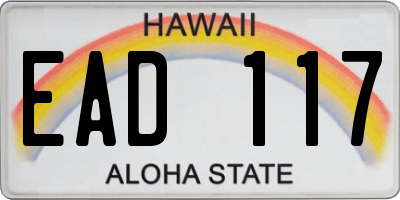 HI license plate EAD117
