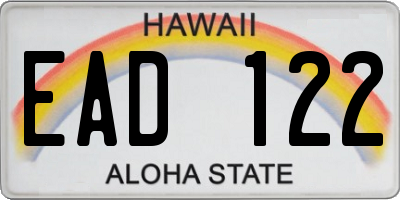 HI license plate EAD122