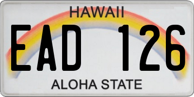 HI license plate EAD126