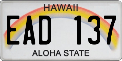 HI license plate EAD137