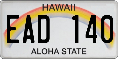 HI license plate EAD140