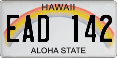 HI license plate EAD142