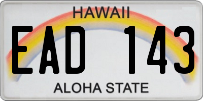 HI license plate EAD143