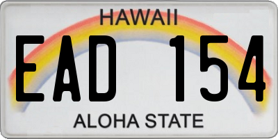 HI license plate EAD154