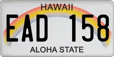 HI license plate EAD158