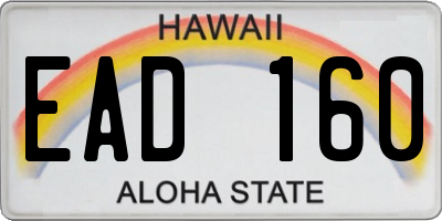 HI license plate EAD160