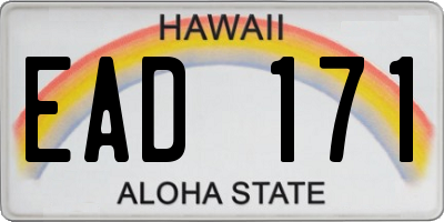 HI license plate EAD171