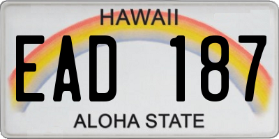 HI license plate EAD187