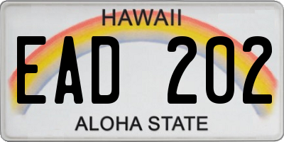 HI license plate EAD202