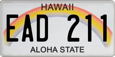 HI license plate EAD211