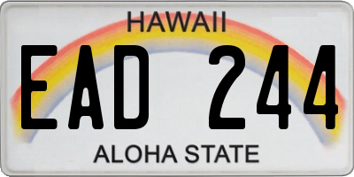HI license plate EAD244