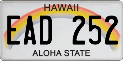 HI license plate EAD252