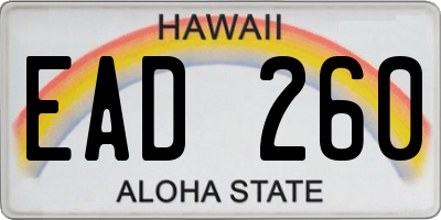 HI license plate EAD260