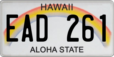 HI license plate EAD261