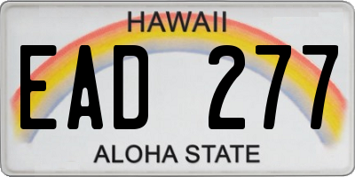 HI license plate EAD277