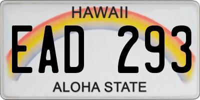 HI license plate EAD293