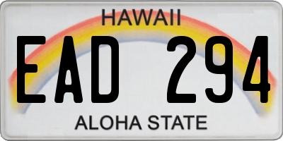 HI license plate EAD294