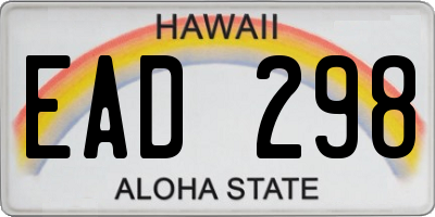 HI license plate EAD298