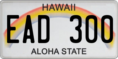 HI license plate EAD300