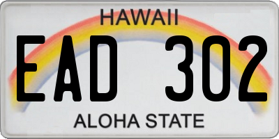 HI license plate EAD302